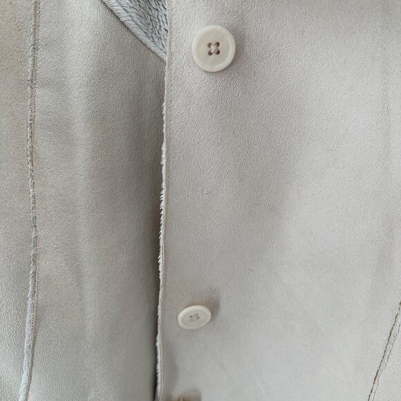 Shaver Lake Womens Beige Button Faux Suede Sherpa Lined Jacket Size L FLAW - Picture 9 of 10